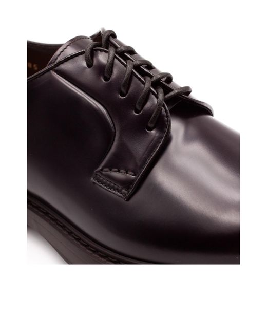 Doucal's Black Round-Toe Derby Shoes for men