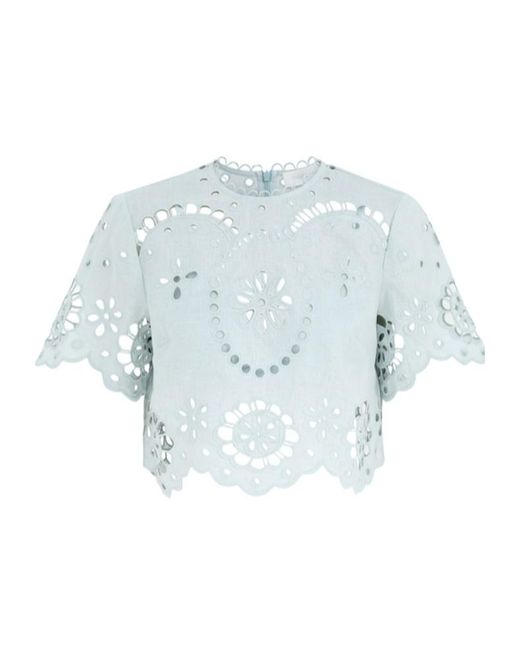 Zimmermann Blue Awaken Embroidered Bodice