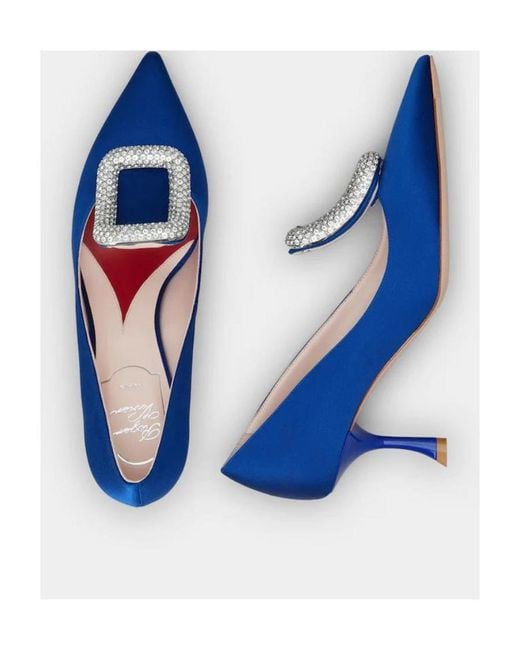 Roger Vivier Blue Viv' Choc Strass Buckle Pumps