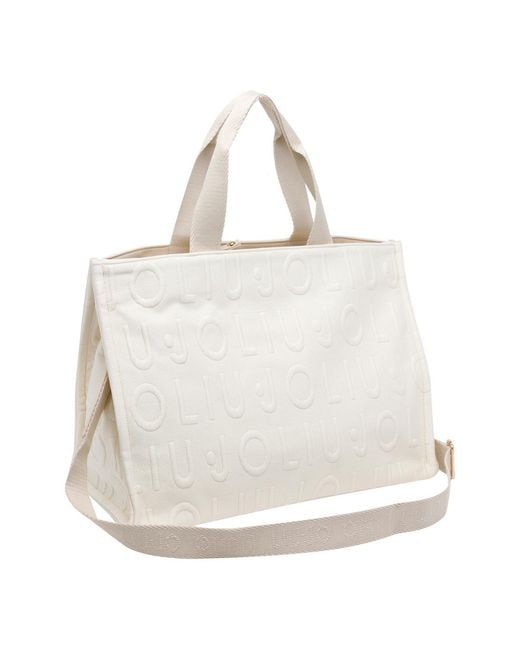 Liu Jo Natural Medium Knit Tote Bag