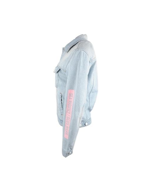 Gcds Blue Logo Denim Jacket for men