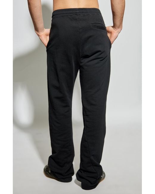 MM6 by Maison Margiela Black Numeric Embroidered Sweatpants for men
