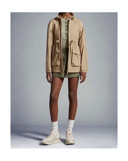 Moncler Natural Iadi Logo Patch Drawstring Jacket