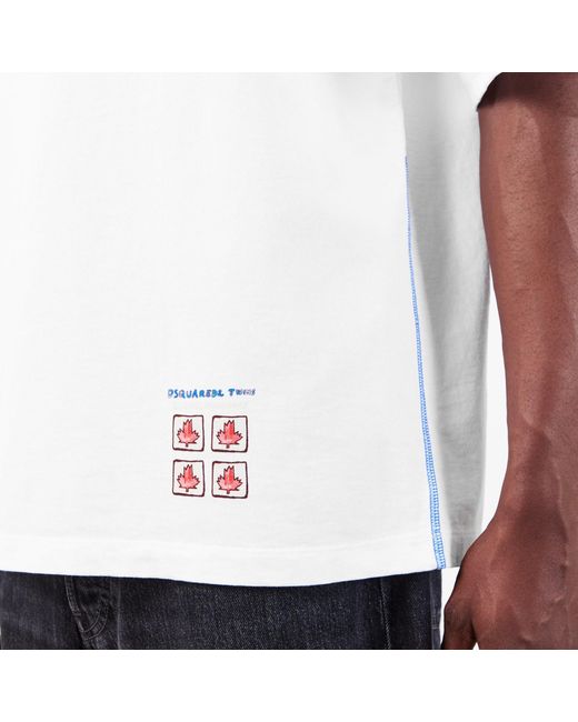 DSquared² White Oversized Shortsleeve Tee for men
