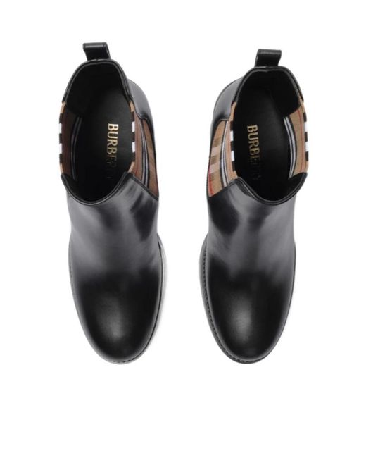Burberry Black Leather Hampstead Heel Boots