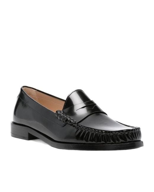 Stuart Weitzman Black Round-Toe Loafers