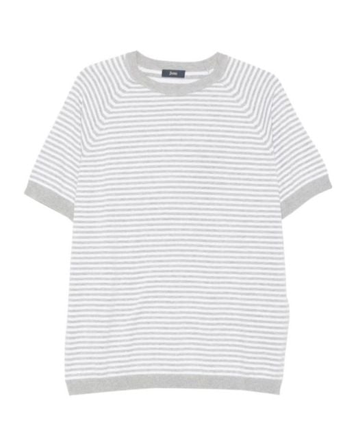 Herno White Striped T-Shirt for men