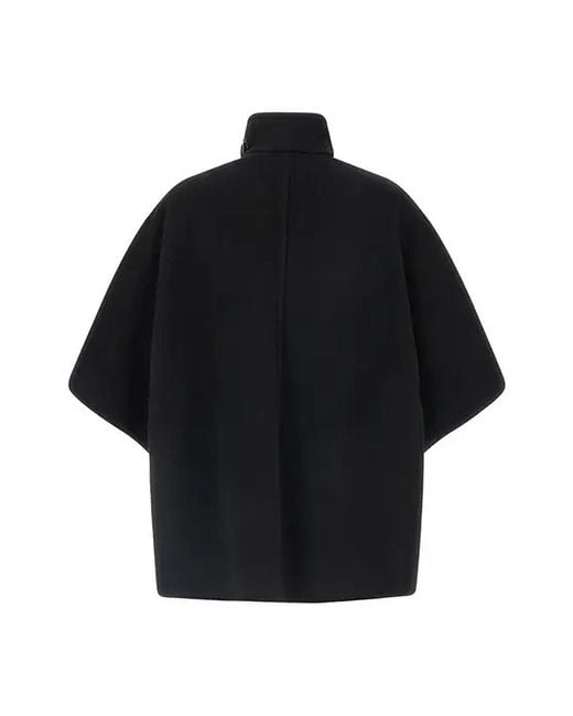 Max Mara Black Derrik High Neck Cape