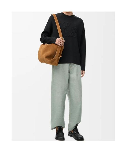 Loewe Black Logo Detailed Crewneck Jumper for men
