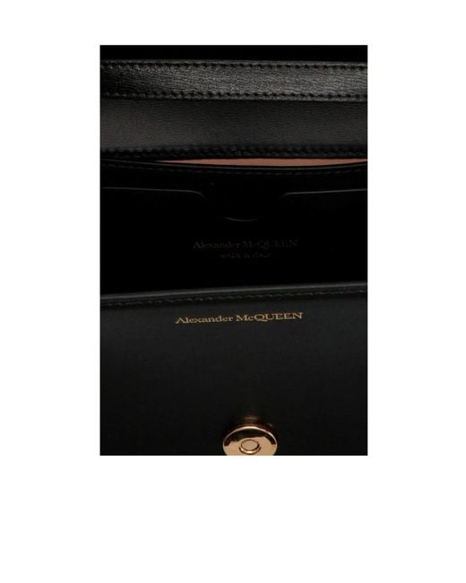 McQueen Black Four Ring Shoulder Bag