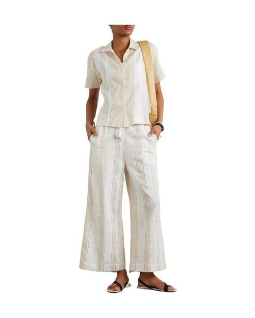 Lemlem White Striped Cotton-Blend Shirt
