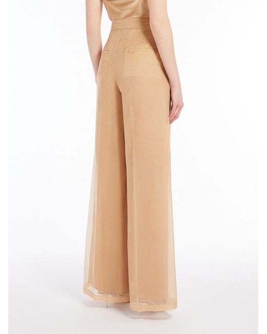 Max Mara Natural Pianoforte Pleat Detailed Wide Leg Pants