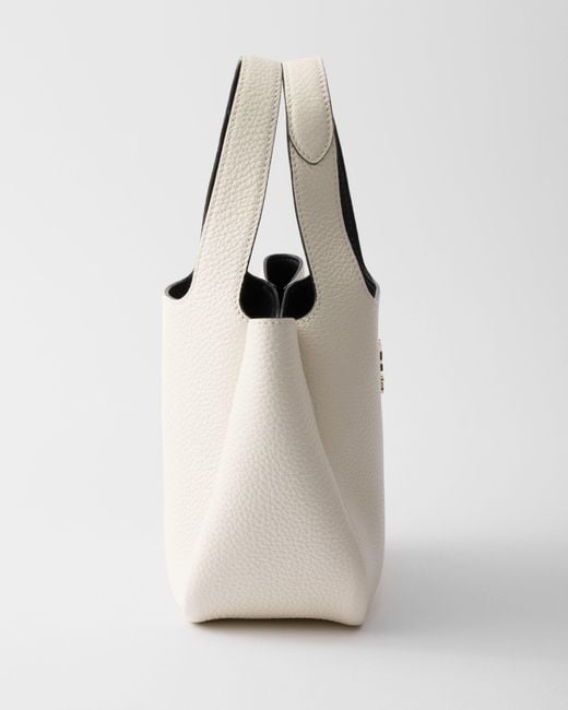 Prada White Logo Shopping Tote Bag