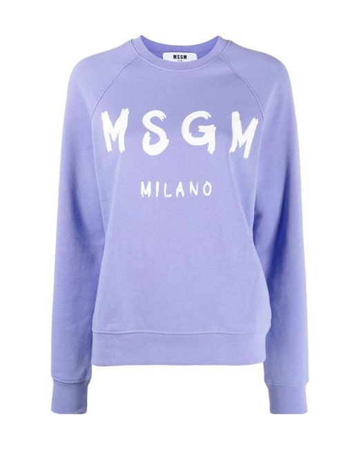 MSGM Blue Logo Details Sweater