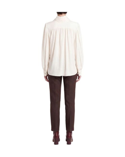 Chloé White Ivory Shirt Silk