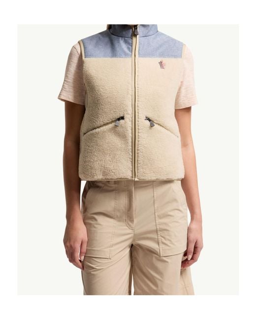 Moncler Blue Grenoble Teddy Chambray Gilet