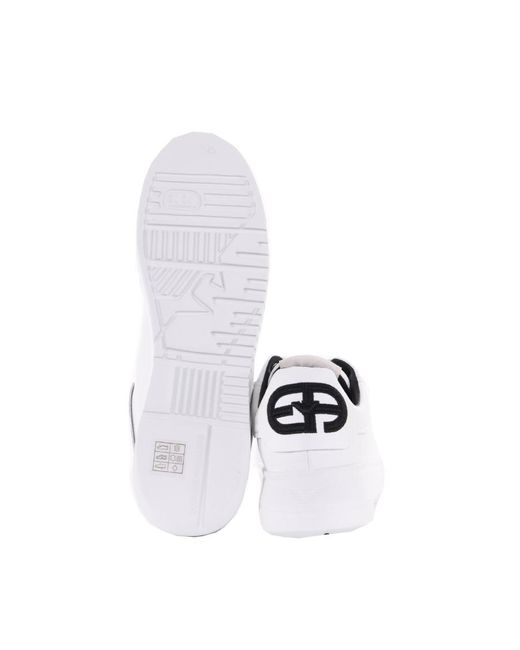 Emporio Armani White Low-Cut Lace-Up Sneakers for men