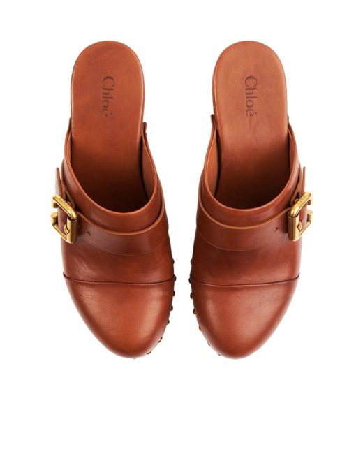 Chloé Brown Chloé Jeannette Wedge Clogs
