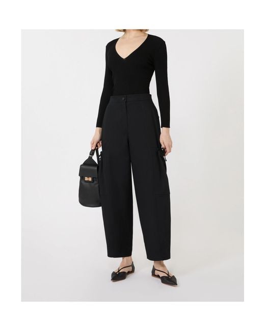 Max Mara Black Viscose Blend Yarn Jumper