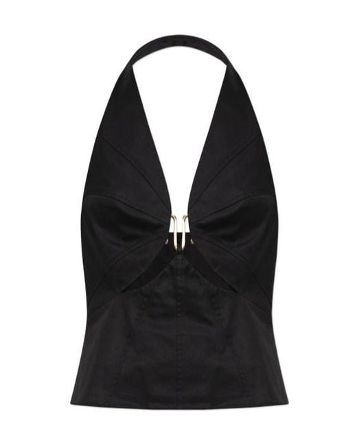 Cult Gaia Black Elorae Halterneck Top