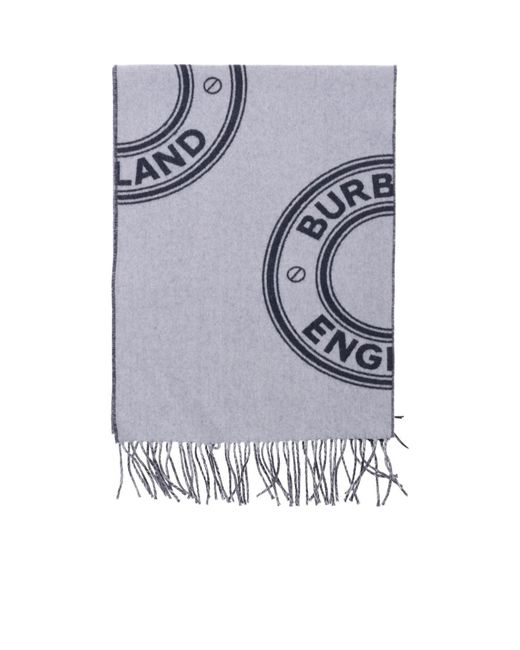 Burberry Blue Round Jacquard Scarf for men