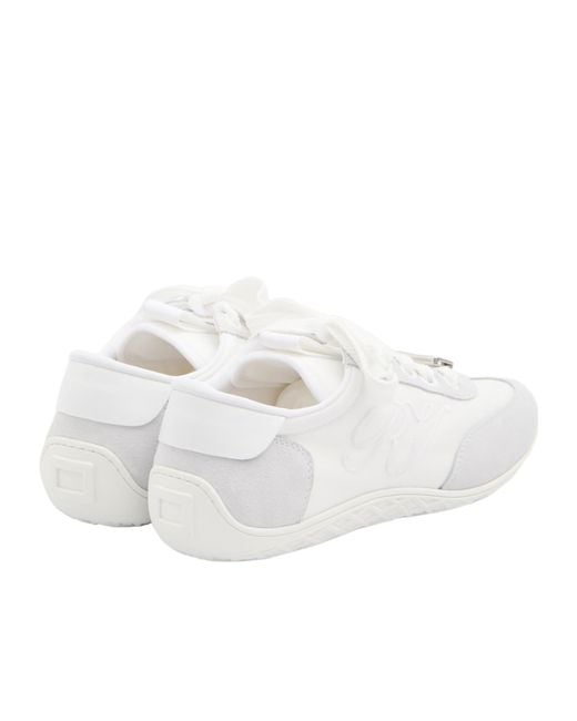 Roger Vivier White Embroidered Buckle Sneakers