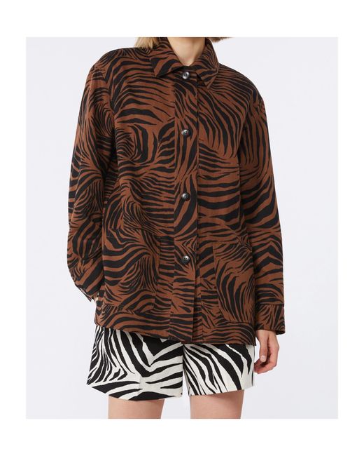Max Mara Brown Studio Panino Pattern-Printed Jacket