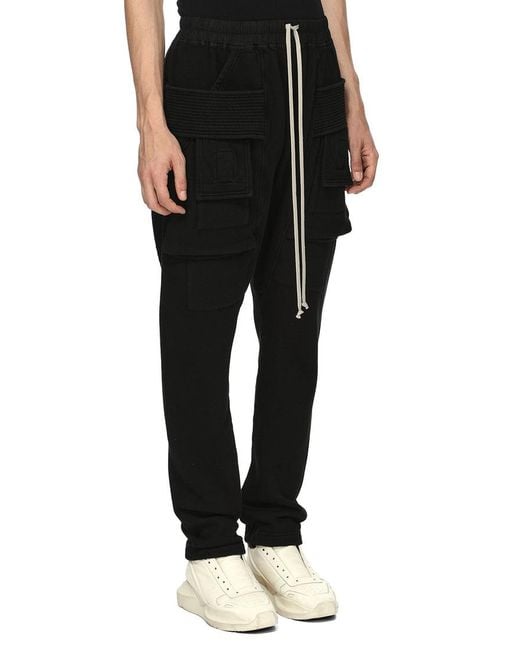Rick Owens Black Drawstring Casual Pants for men