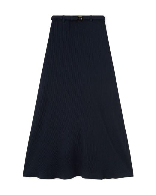 Loro Piana Blue Miley Belted Midi Skirt