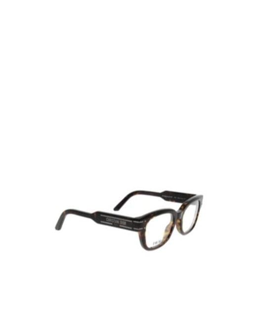 Dior White Eyewear Rectangle Frame Glasses for men