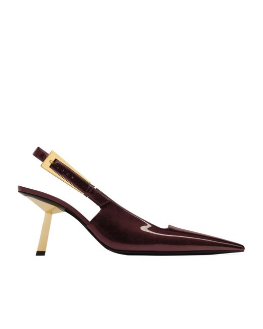 Saint Laurent Brown Lee Slingback Pointed Toe Pumps
