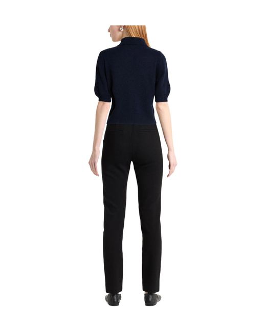 Marni Blue Solid-Color Short-Sleeved Knit Top