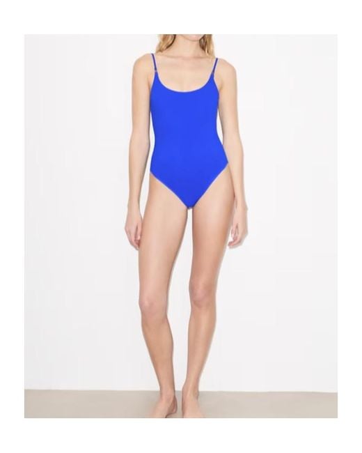 Tory Burch Blue Solid Swimsuit