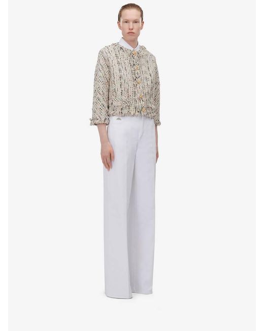 McQueen White Wide Leg Jeans