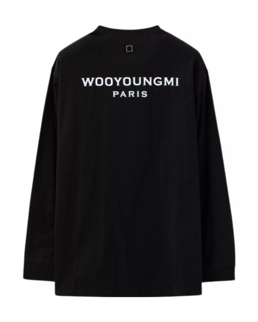 Wooyoungmi Black Logo Back Long Sleeve Sweater for men