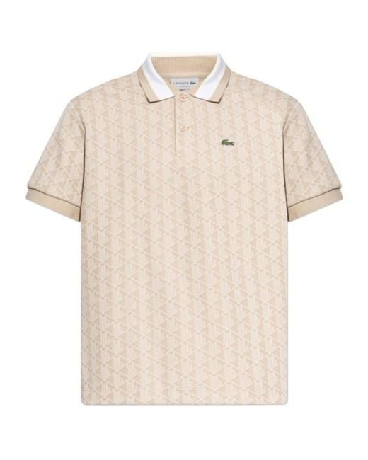 Lacoste Natural Monogram Jacquard Classic Fit Polo Shirt for men