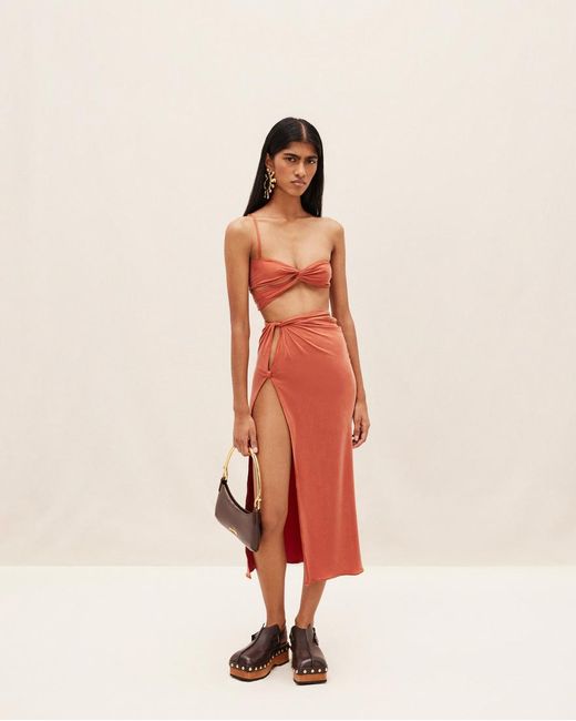 Jacquemus Red Le Bandeau Asymmetric Top