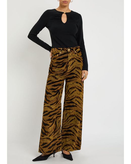FRAME Black The Keyhole Stretch-Rayon Top