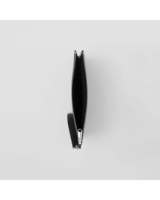Burberry Black Classic Logo Zipper Clutch for men