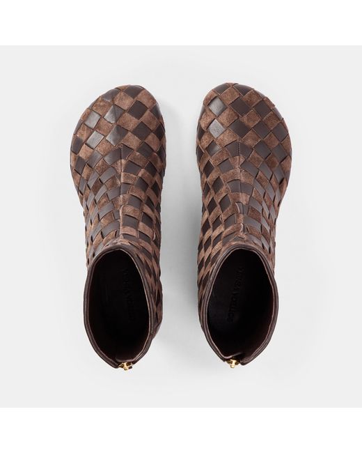 Bottega Veneta Brown Minimalist Ankle Boots