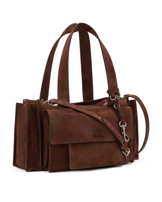Miu Miu Brown Multi-Pocket Hand-Held Bag