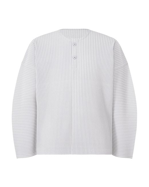 Homme Plissé Issey Miyake White Homme Plissé Issey Miyake Monthly Colors February Henley-Neck Top for men