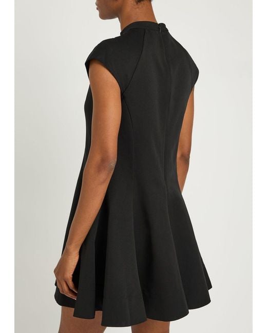 Staud Black Ellie Panelled Cotton-Blend Mini Dress