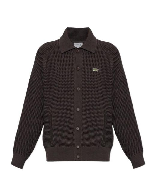Lacoste Gray Long-Sleeved Cardigan for men