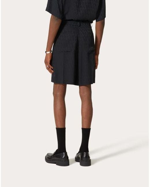 Valentino Blue Toile Iconographe Bermuda Shorts for men