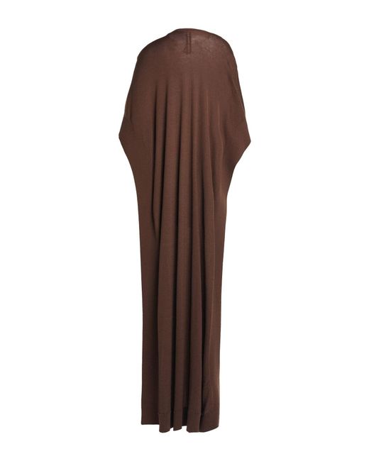 Rick Owens Brown Solid-Colored Cashmere Shawl Cape