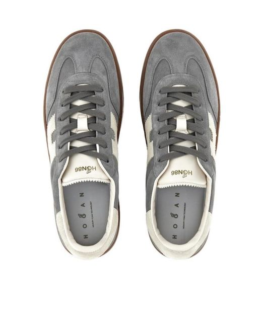 Hogan Brown H647 Logo-Patch Low-Top Sneakers for men