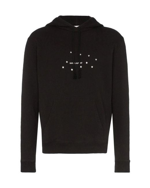 Saint Laurent Black Star Logo Hoodie for men