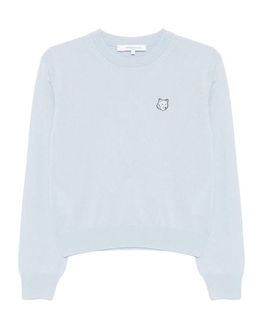 Maison Kitsuné Blue Maison Kitsuné Bold Fox Head Patch Regular Jumper