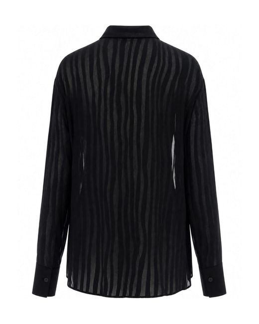 Patrizia Pepe Black Dévoré Oversized Shirt